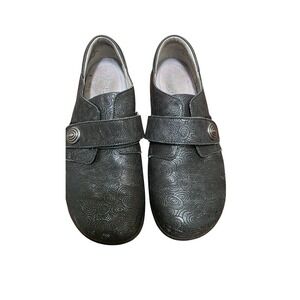 Alegria Joleen Black Embossed Swirl Slip-Resistant Women's Shoes Size 40